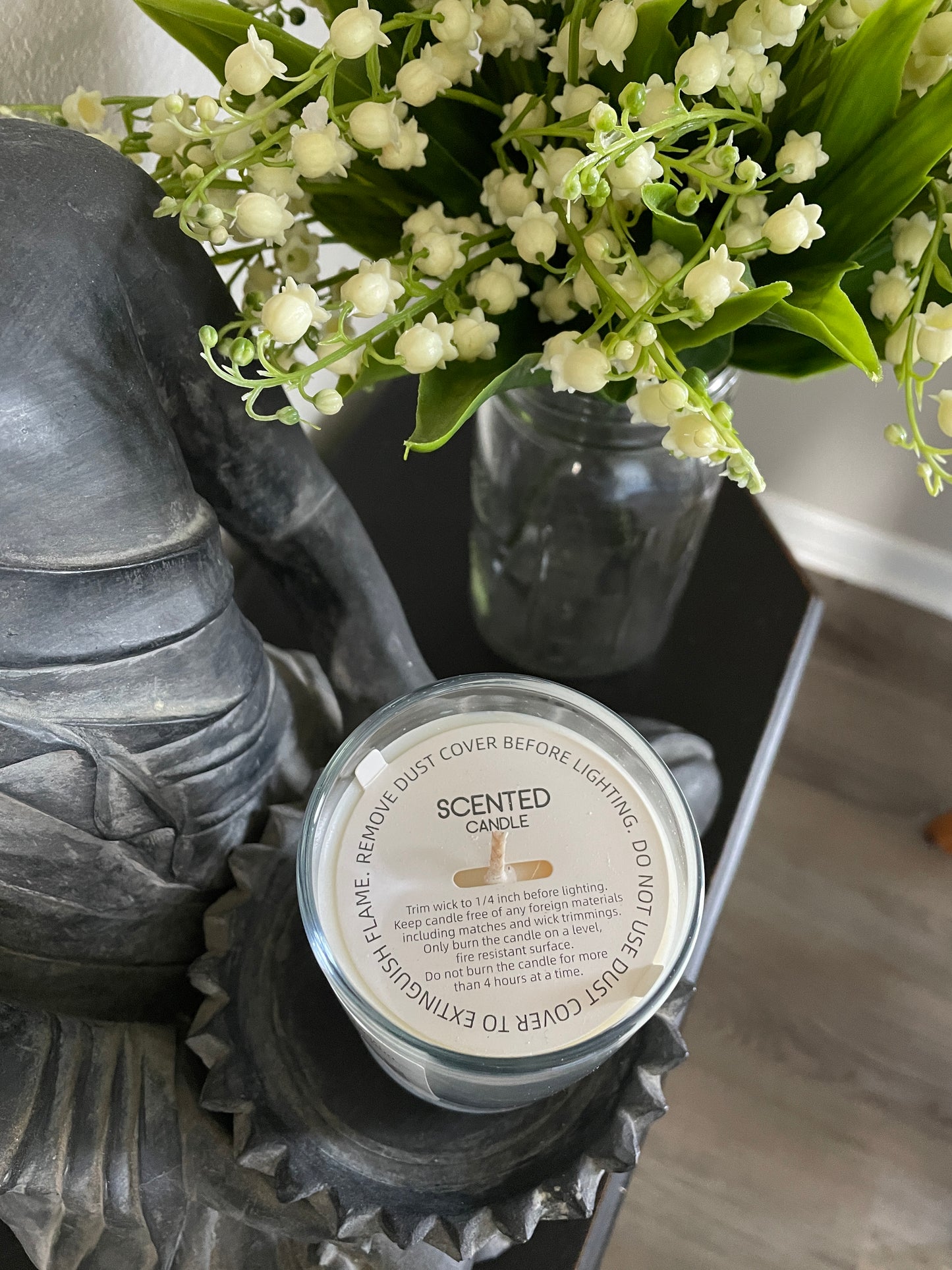 Haven Rocks Glass Soy Candle: Peppermint, Cedar, Vanilla