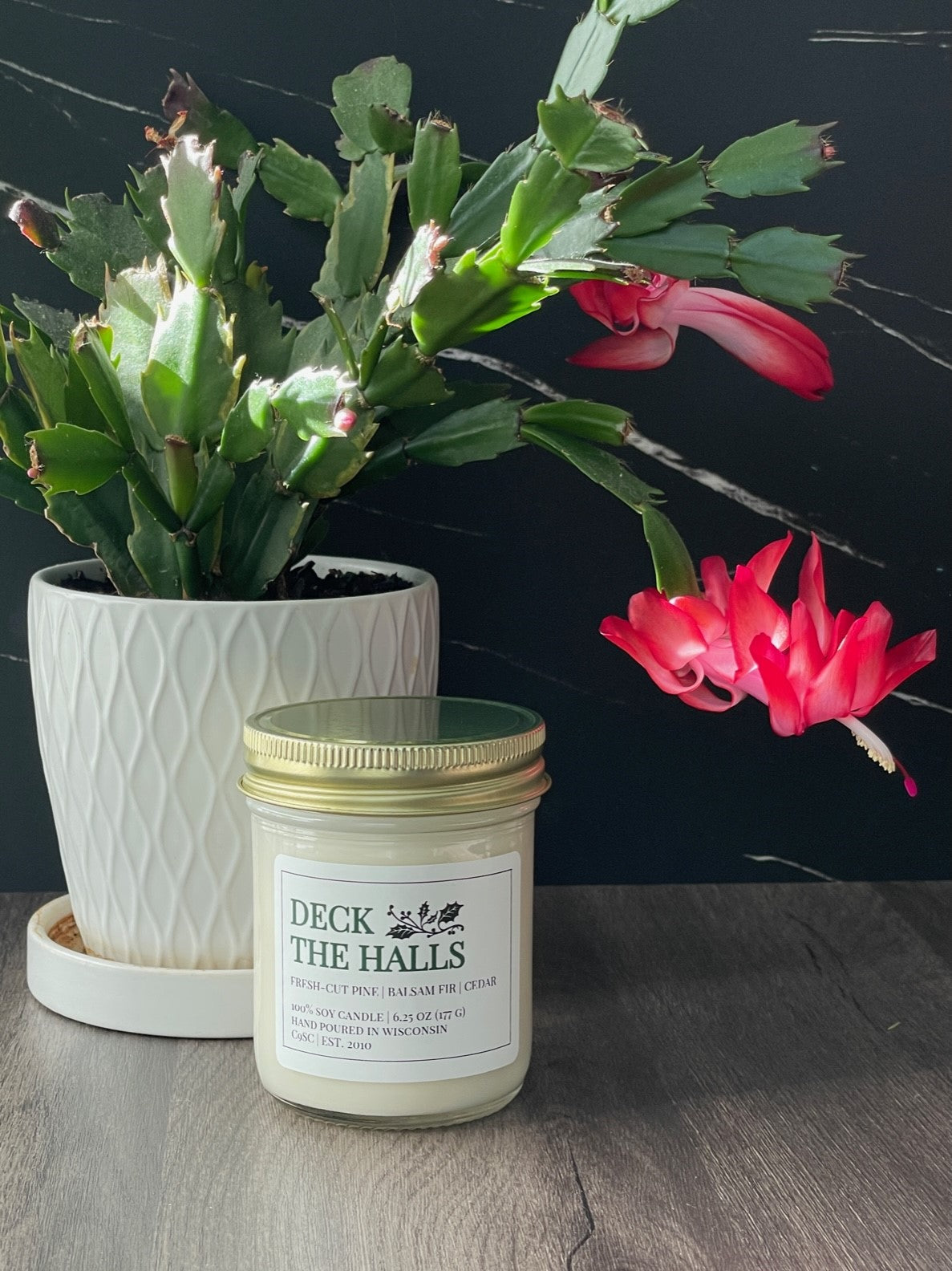 Deck The Halls Soy Candle: Fresh-Cut Pine, Juniper Berries, Cedar