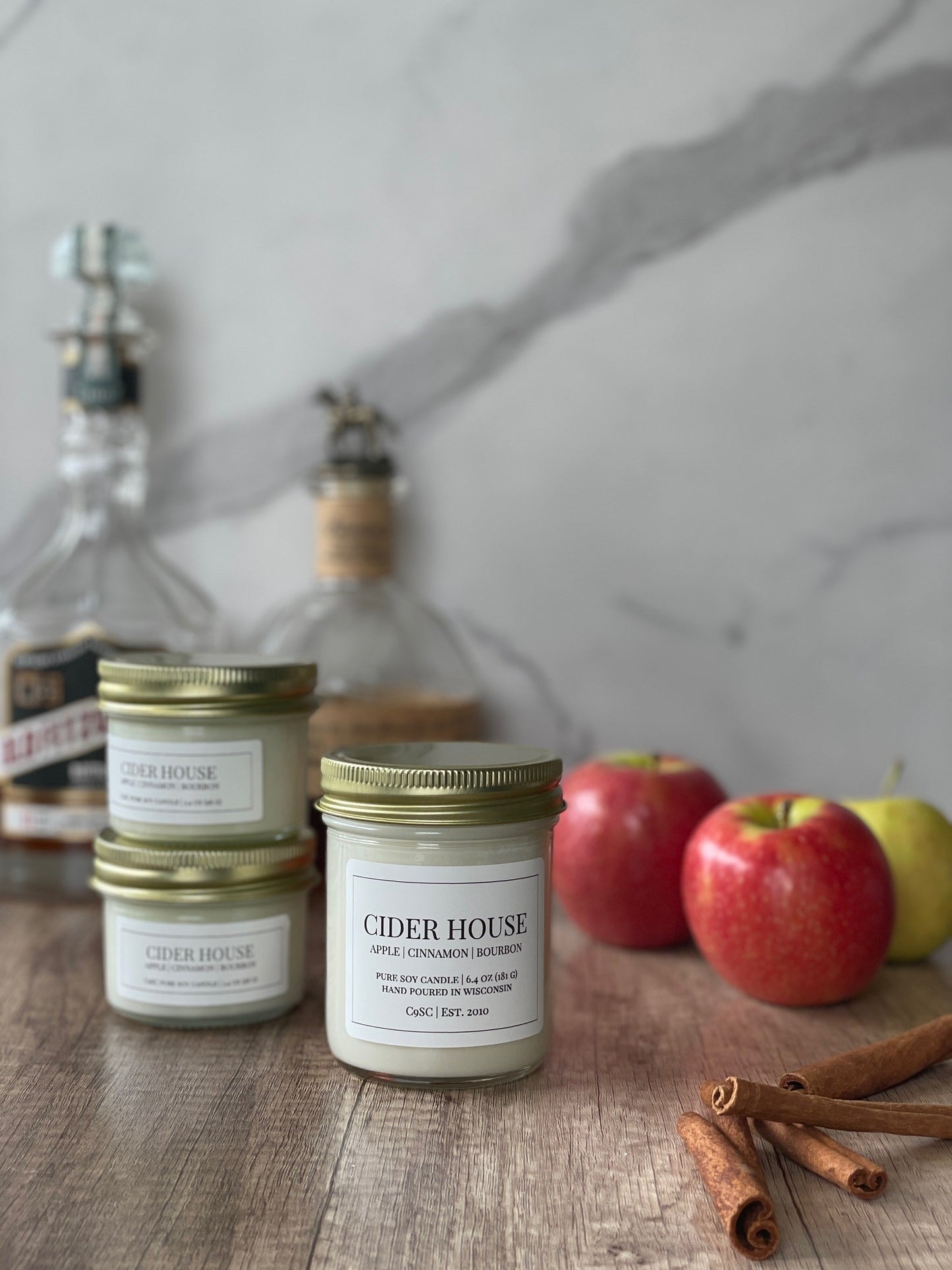 Cider House Soy Candle: Apple Cider, Cinnamon, Bourbon