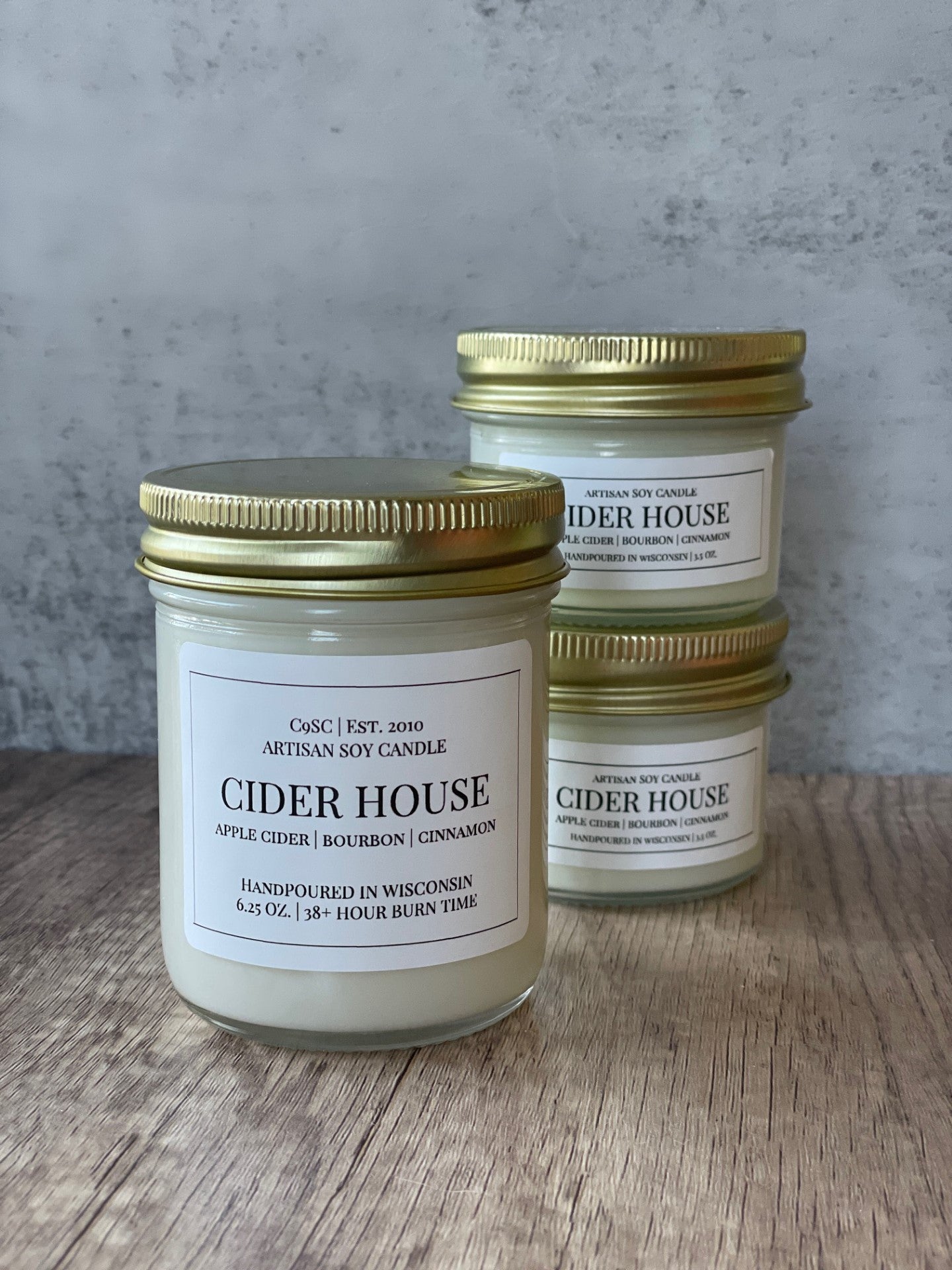 Cider House Soy Candle: Apple Cider, Cinnamon, Bourbon
