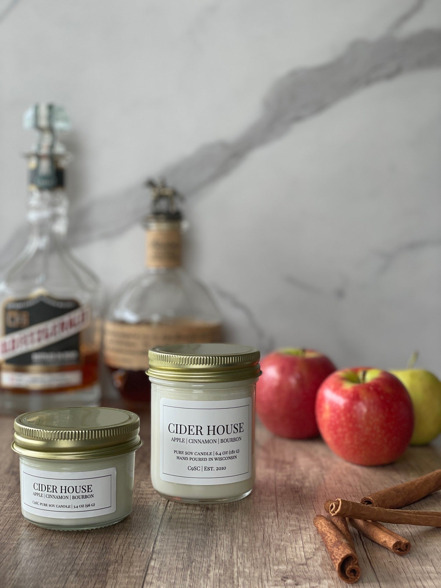 Cider House Soy Candle: Apple Cider, Cinnamon, Bourbon