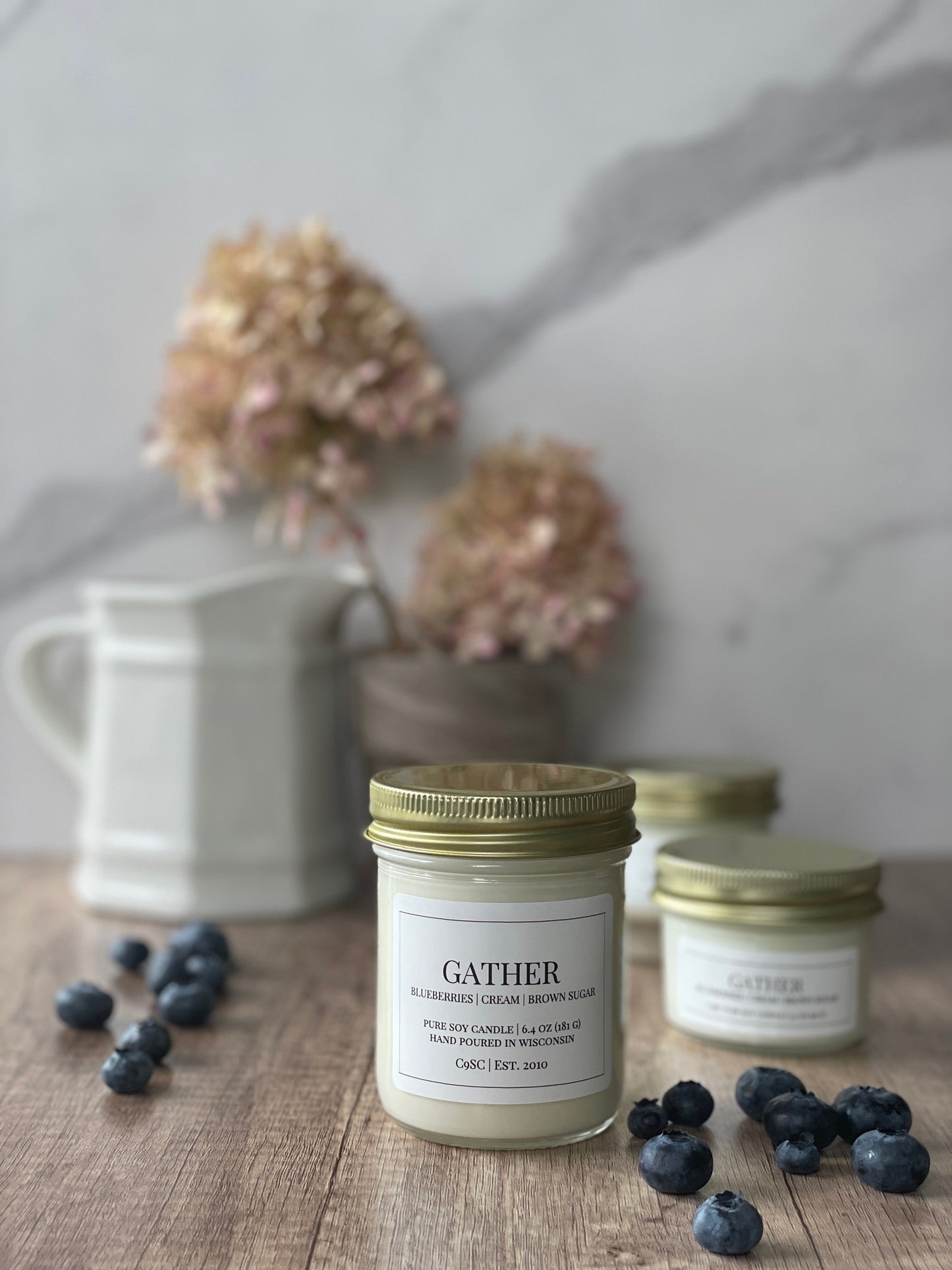 Gather Soy Candle: Blueberries, Sweet Cream, Vanilla Sugar