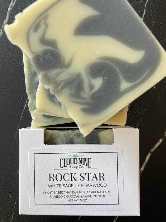 Rock Star Soap: White Sage + Cedarwood (Restocking 4-6-24)