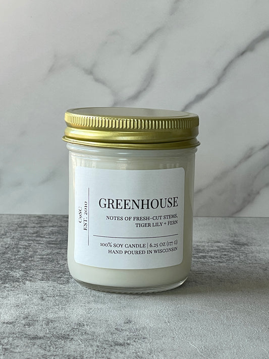 Greenhouse Soy Candle: Fresh-Cut Stems, Tiger Lily, Fern