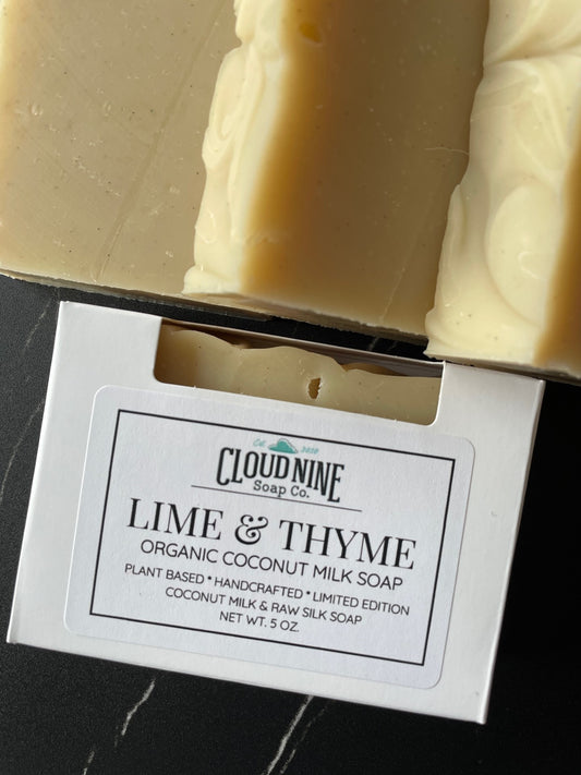 Lime & Thyme Soap: Organic Coconut Milk, Fresh Squeezed Lime, Thyme