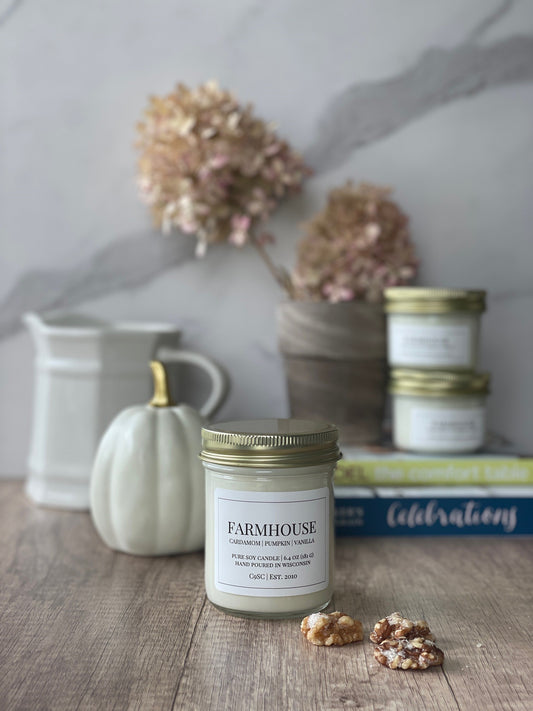 Farmhouse Soy Candle: Cardamom, Sweet Pumpkin, Vanilla Sugar