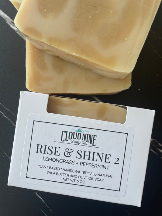 NEW! Rise + Shine 2 Soap: Lemongrass + Peppermint