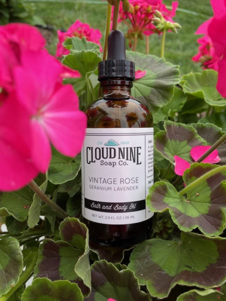 Bath and Body Oil, Vintage Rose: Geranium Lavender